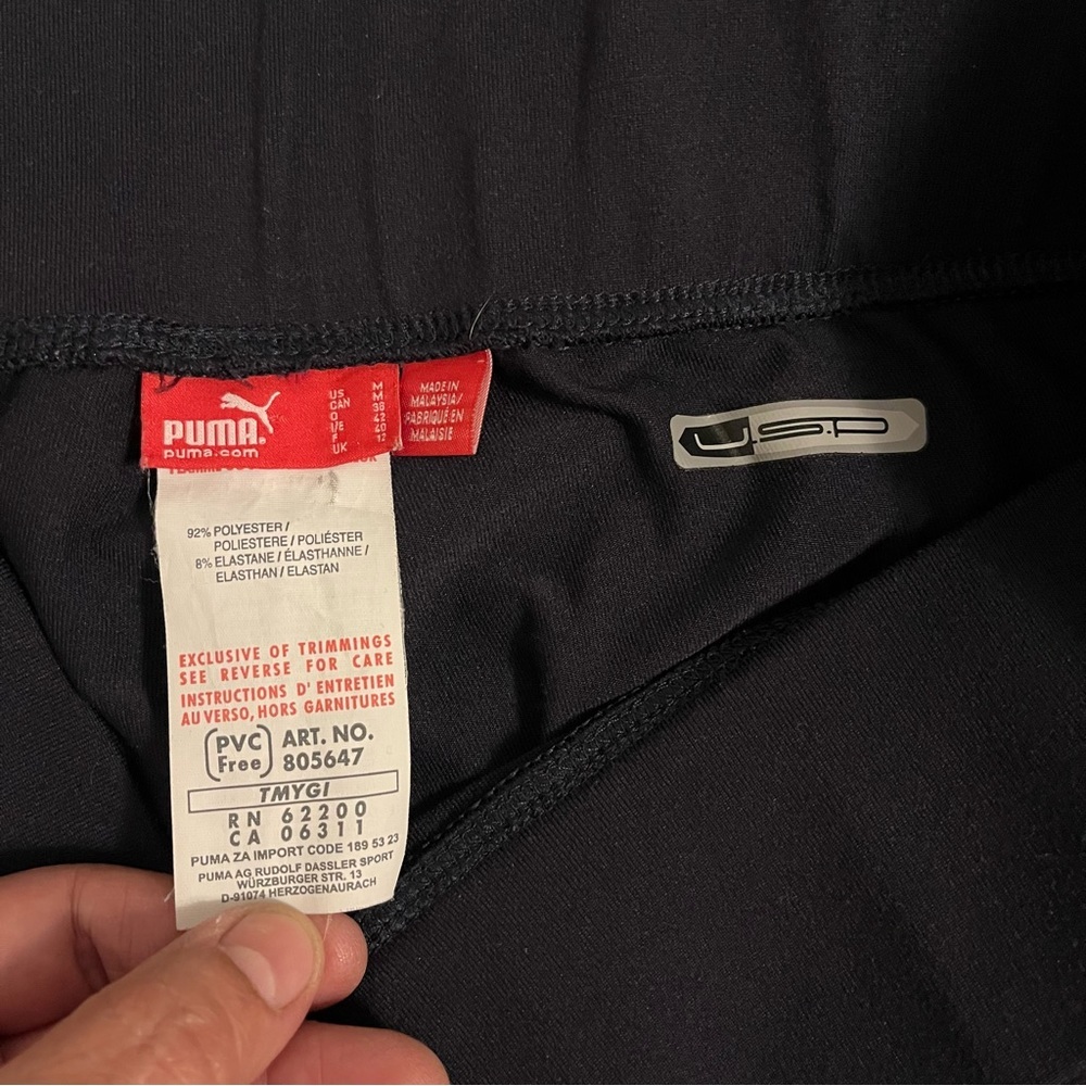 Puma USP Black Flare Leg Mid Rise Yoga Activewear Pull On Stretch Pants Sz M - Picture 6 of 8